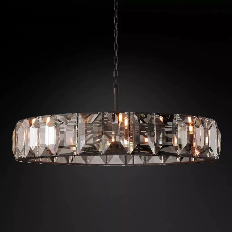 Huxley Crystal Round Chandelier 60 inch front view