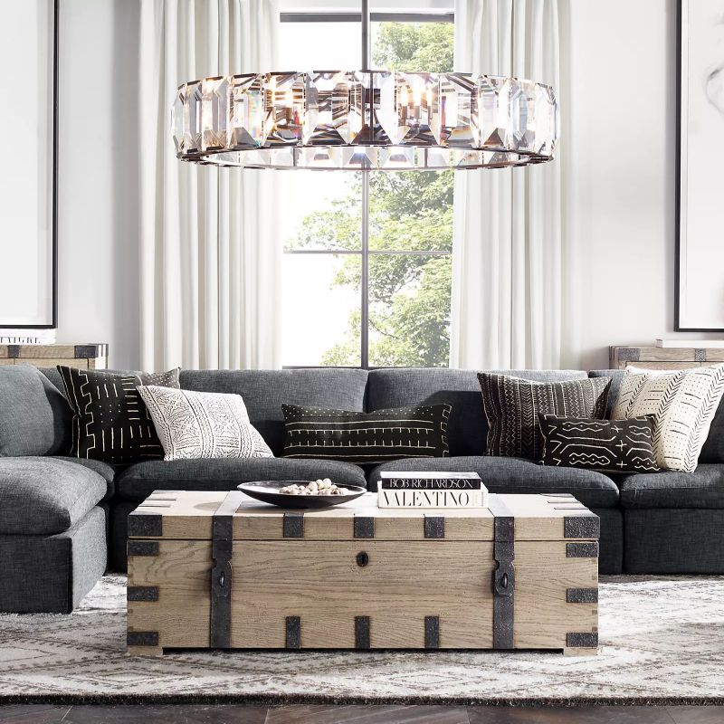 Huxley Crystal Round Chandelier 60 inch detail view