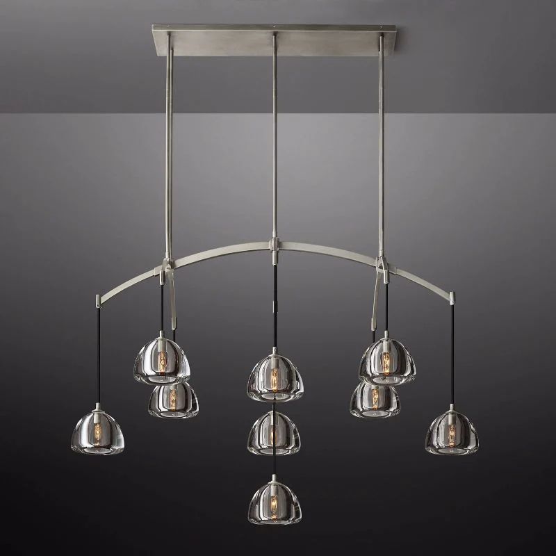 Introduce Hemisphere Linear Chandelier 54'' angled view