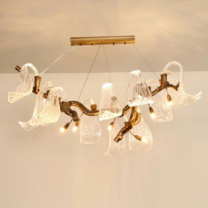 Icarus Wings Chandelier in crystal and brass