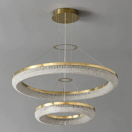 Julian Modern Double Ring Crystal Chandelier - product detail 3