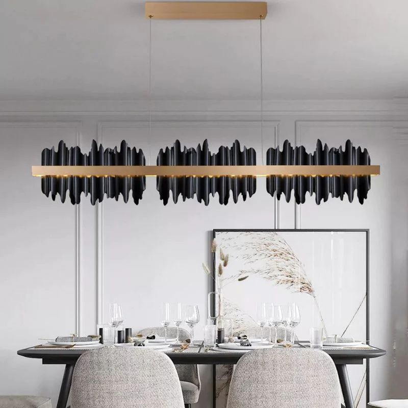 Kieran Modern Sculpture Linear Chandelier detail view