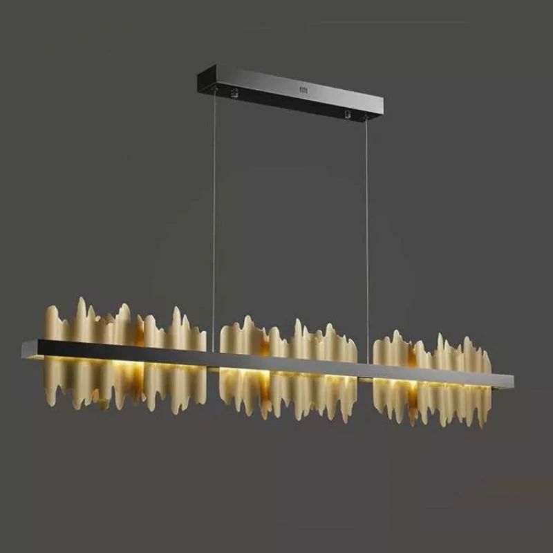 Kieran Modern Sculpture Linear Chandelier front view