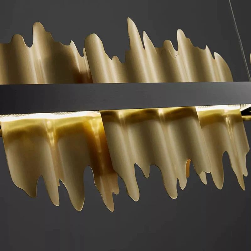 Kieran Modern Sculpture Linear Chandelier detail view