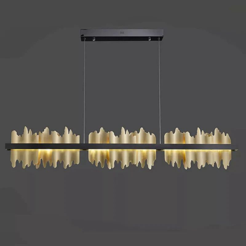 Kieran Modern Sculpture Linear Chandelier detail view