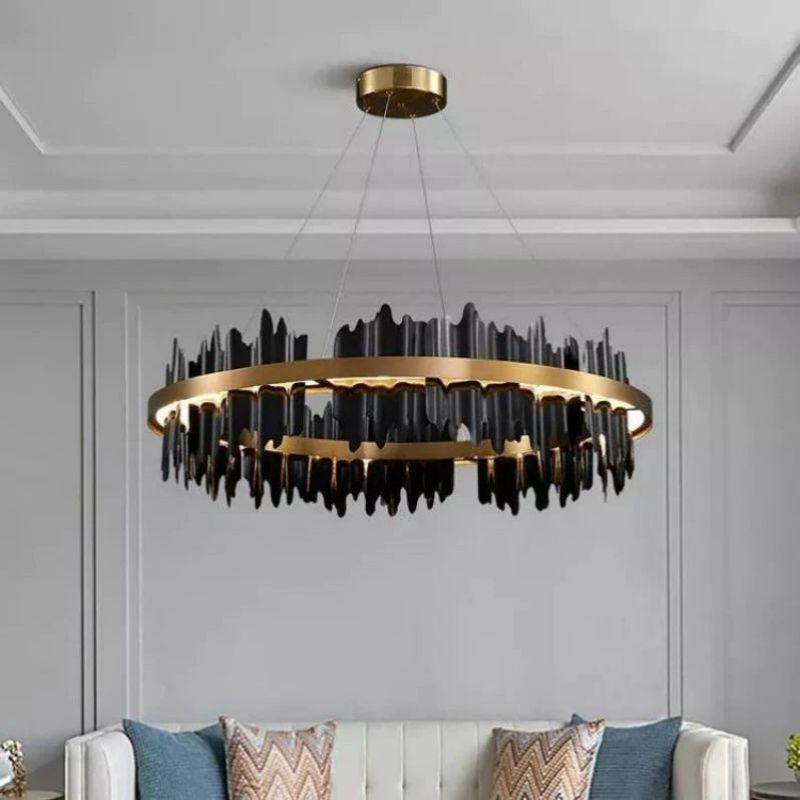 Kieran Modern Sculpture Round Chandelier detail view