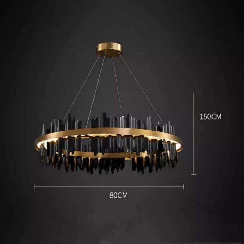 Kieran Modern Sculpture Round Chandelier front view
