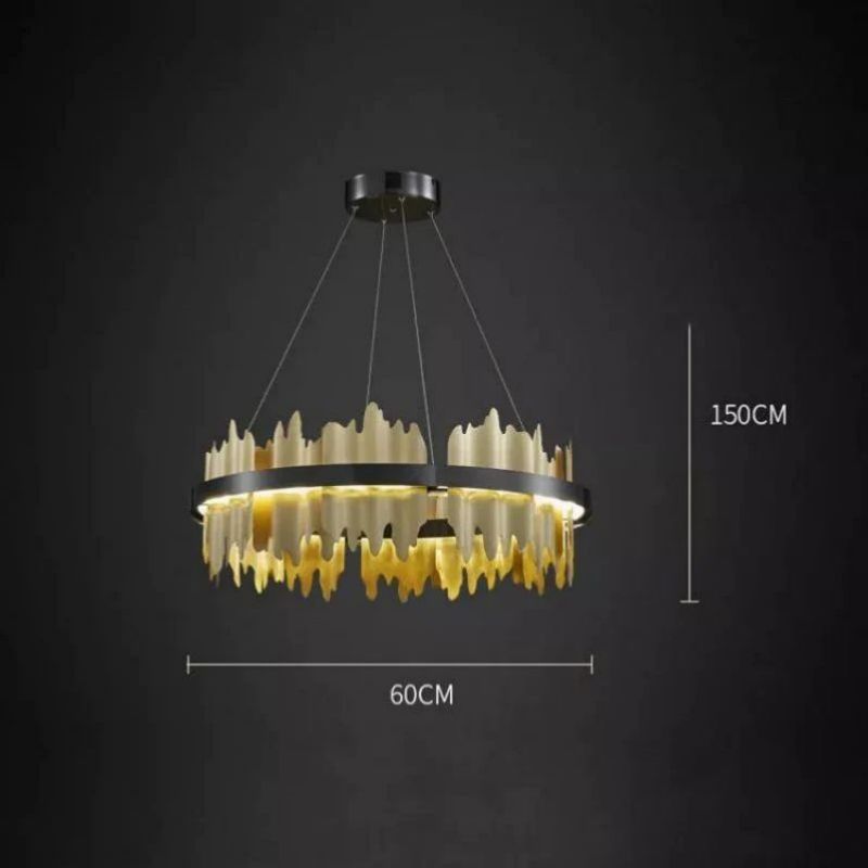 Kieran Modern Sculpture Round Chandelier angled view