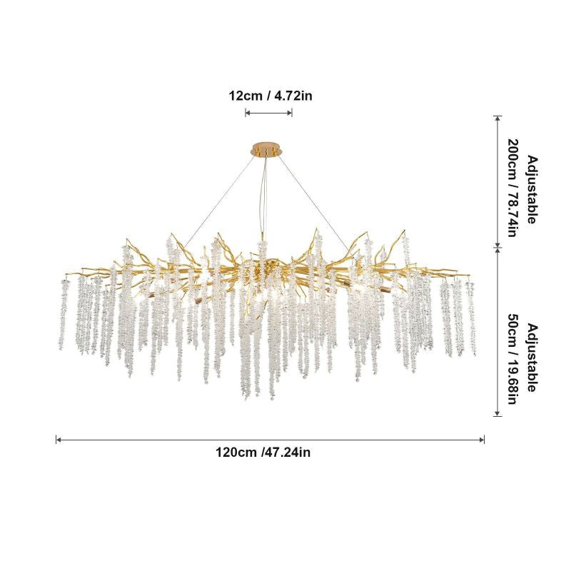 Gold Crystal Branch Pendant Light for Dining Room - detail 7
