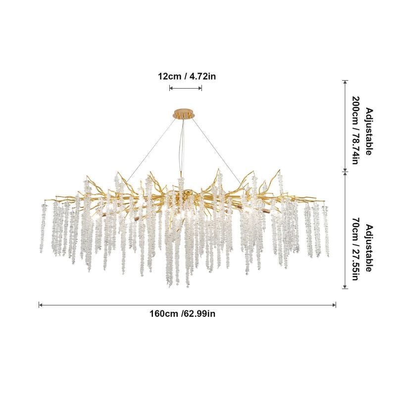 Gold Crystal Branch Pendant Light for Dining Room - detail 8