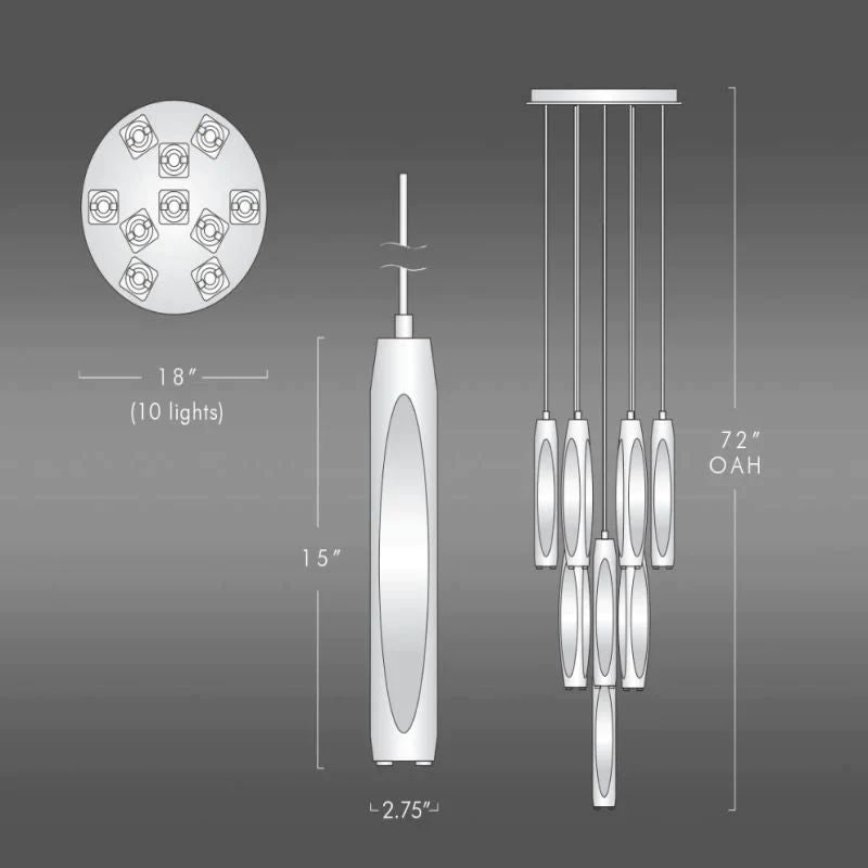 Katina Crystal 10-Light Round Chandelier detail view