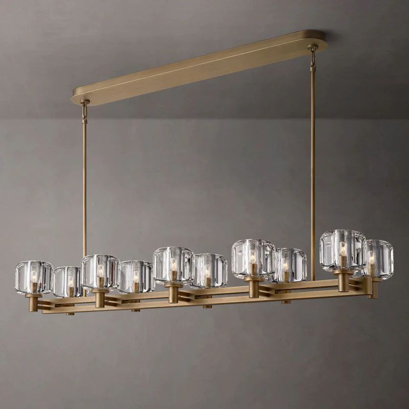 Delano Double Linear Chandelier 54'' detail view