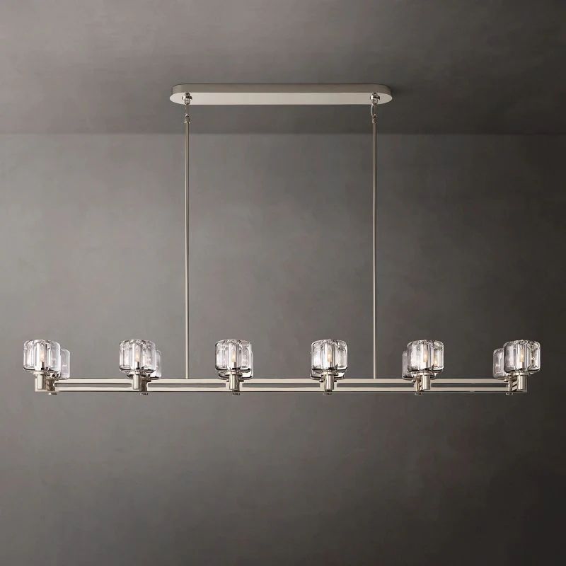 Delano Double Linear Chandelier 72'' detail view
