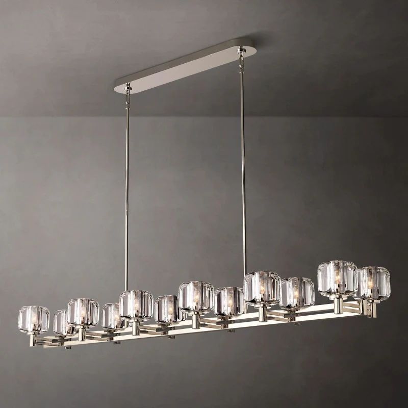 Delano Double Linear Chandelier 72'' angled view