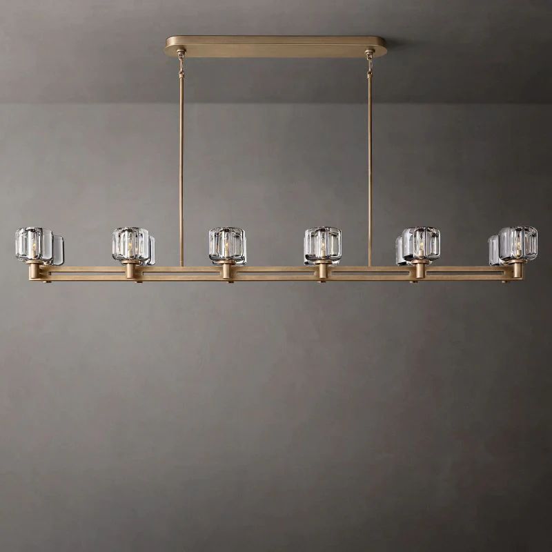 Delano Double Linear Chandelier 72'' detail view