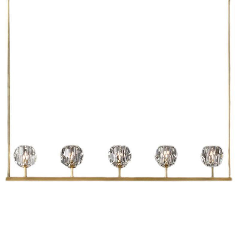 Cristal Glass Linear Chandelier 48" - detail 4