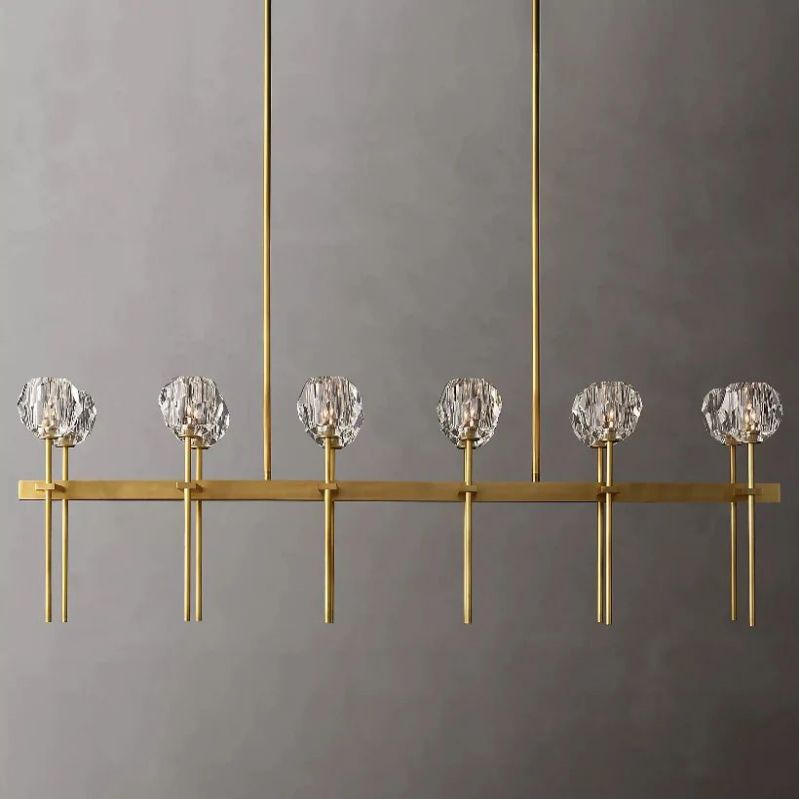 Cristal Glass Double Linear Chandelier 60" - detail 10