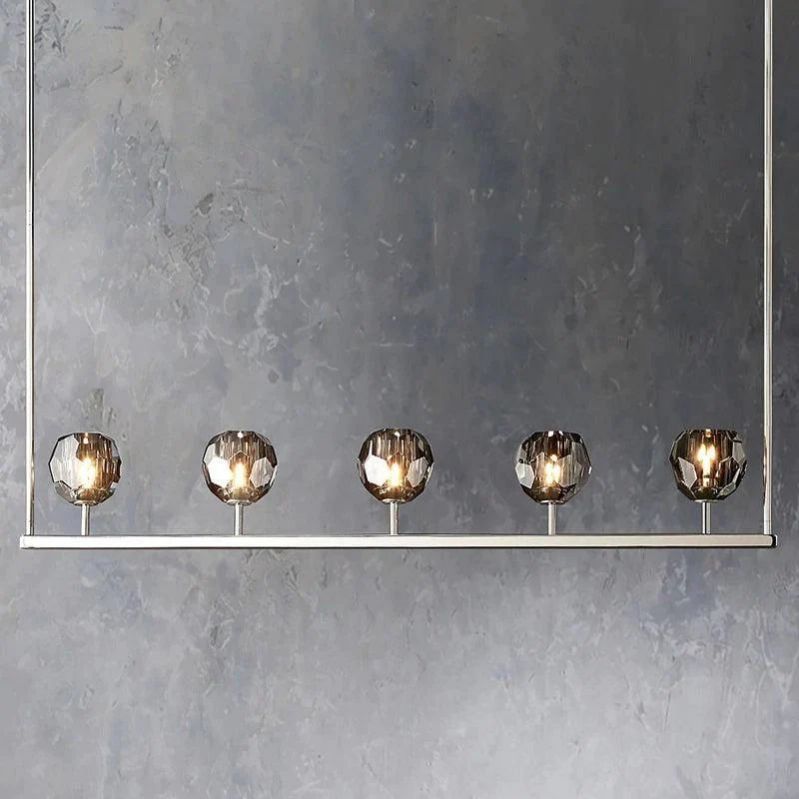 Cristal Glass Linear Chandelier 48" - detail 3