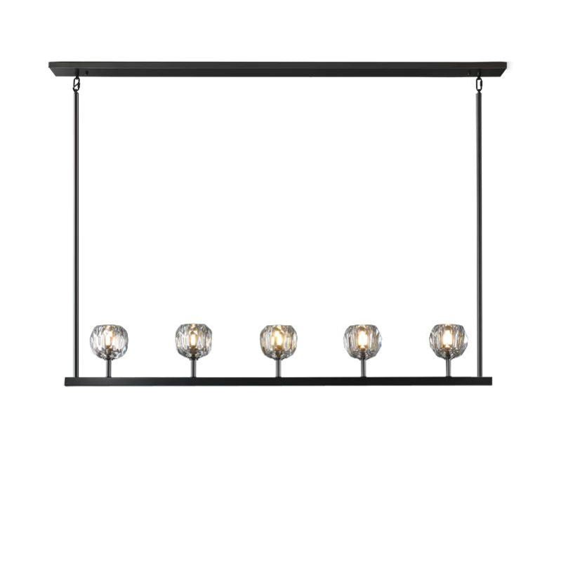 Cristal Glass Linear Chandelier 48" - detail 6