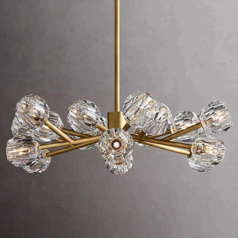 Cristal Glass Round Chandelier 36" - detail 4
