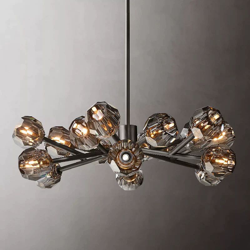 Cristal Glass Round Chandelier 36" - detail 6