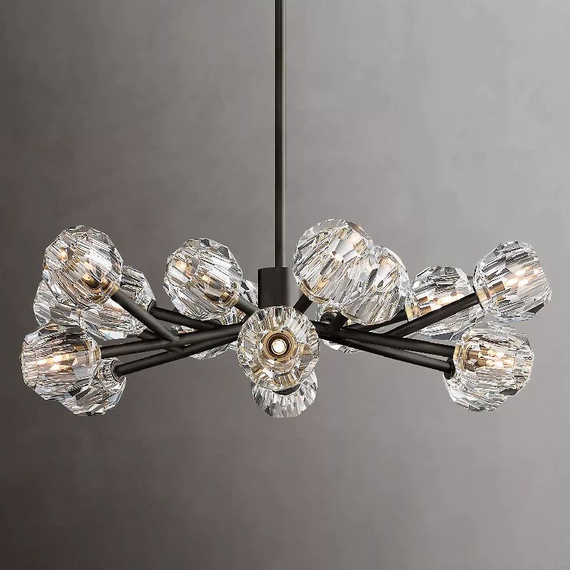 Cristal Glass Round Chandelier 36" - detail 5