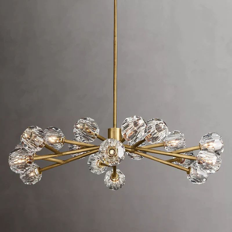 Cristal Glass Round Chandelier 48" - detail 5