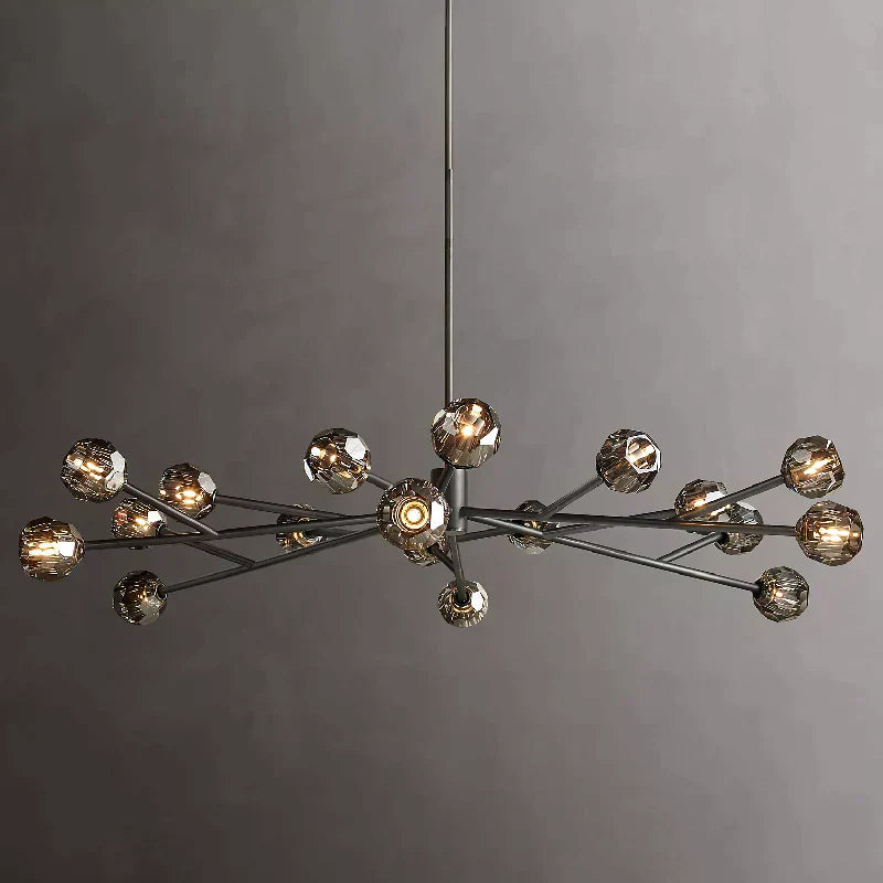 Cristal Glass Round Chandelier 72" - detail 3