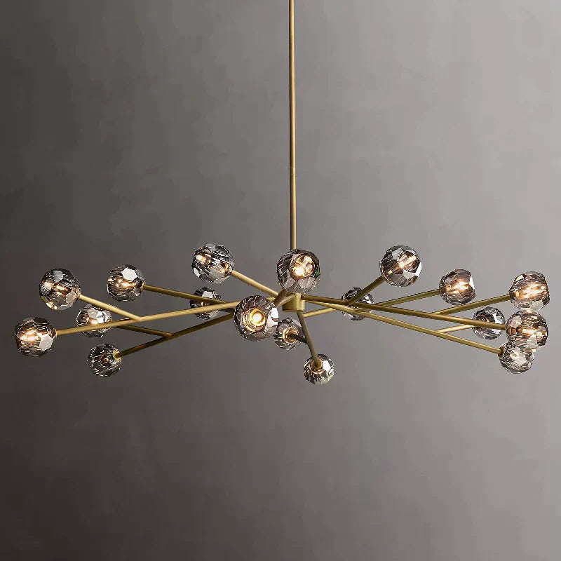 Cristal Glass Round Chandelier 72" - detail 5
