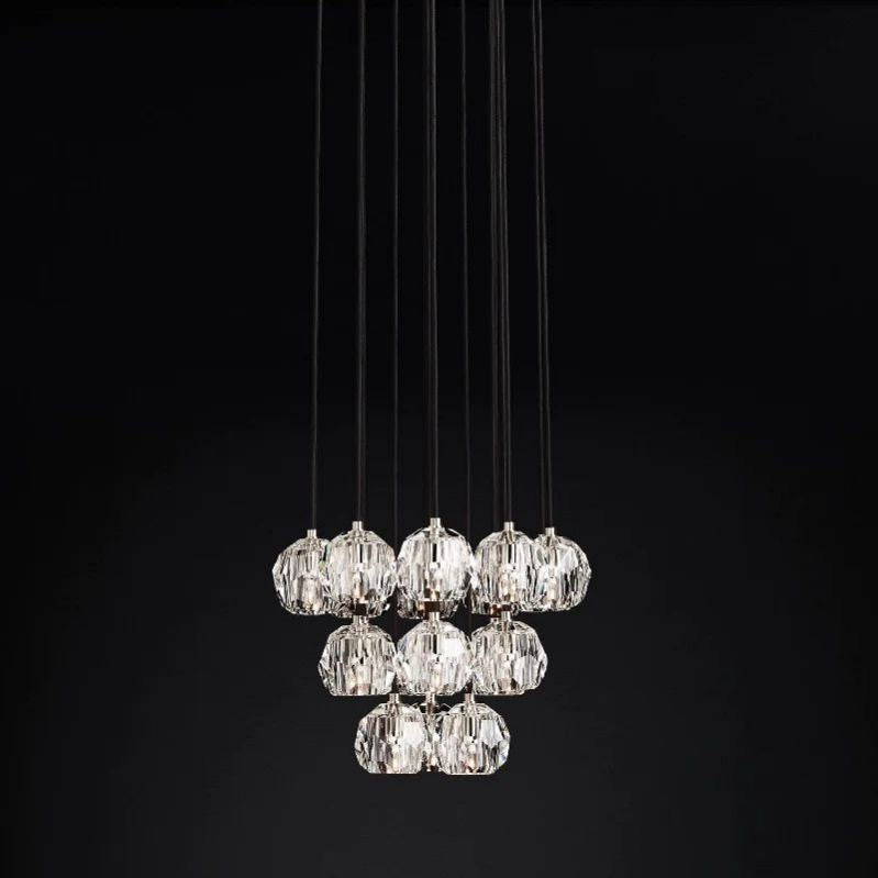 Cristal Glass Round Cluster Chandelier 19" - detail 8