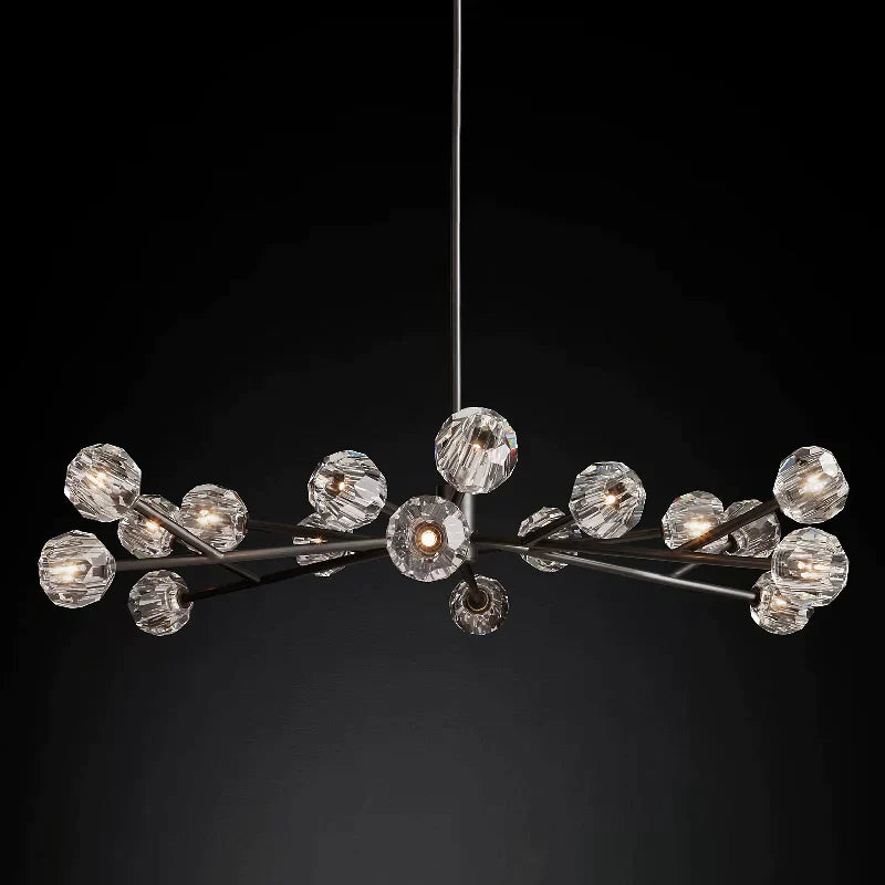 Cristal Glass Round Chandelier 60" - detail 8
