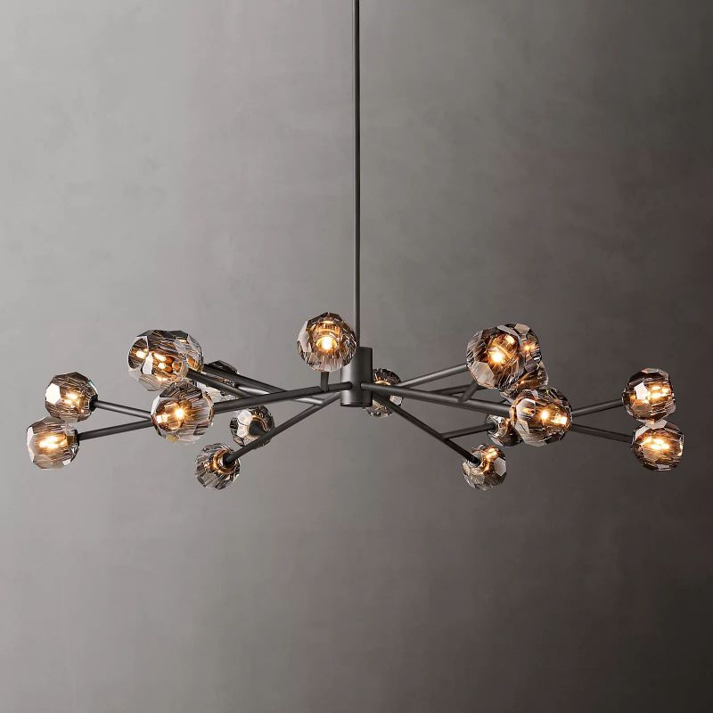 Cristal Glass Round Chandelier 60" - detail 10