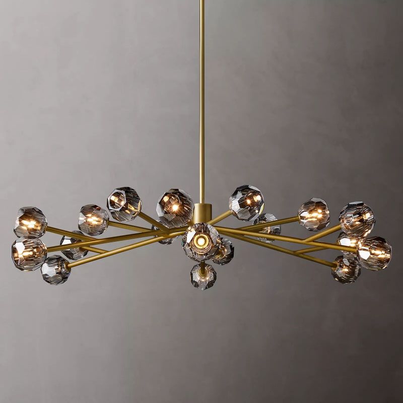 Cristal Glass Round Chandelier 60" - detail 3