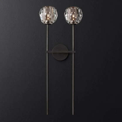 Cristal Clear Glass Double Grand Wall Sconce