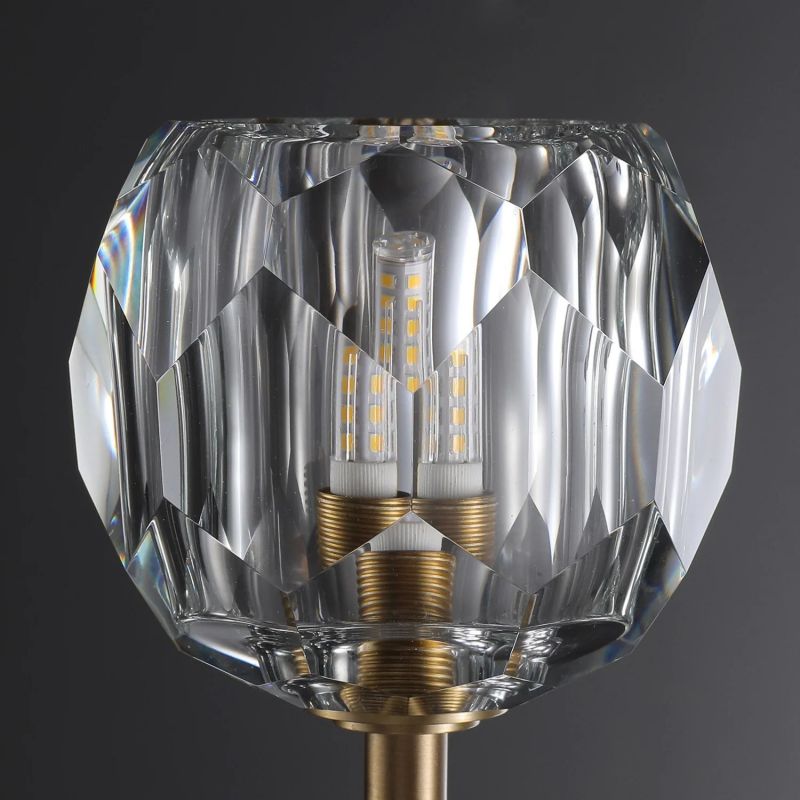 Cristal Clear Glass Short Wall Sconce detail view