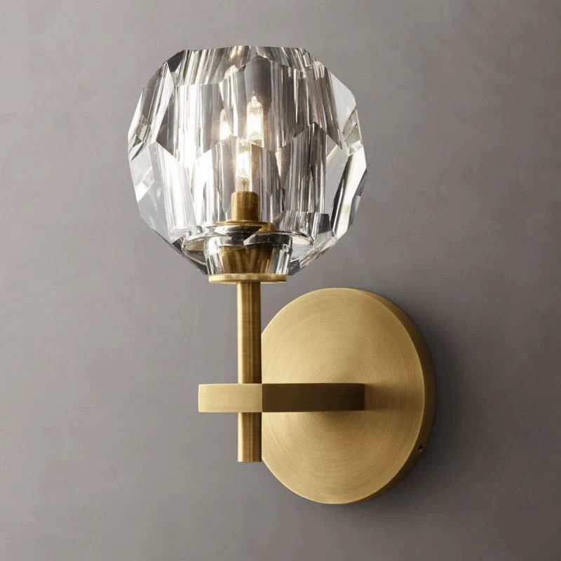 Cristal Clear Glass Short Wall Sconce main view