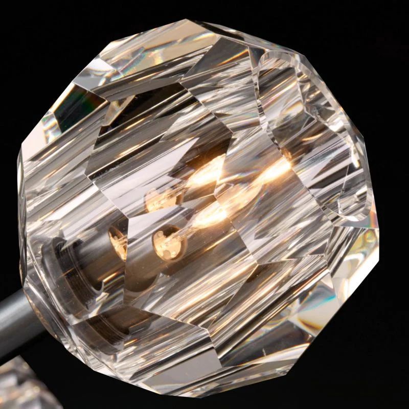 Cristal Clear Glass Short Wall Sconce detail view