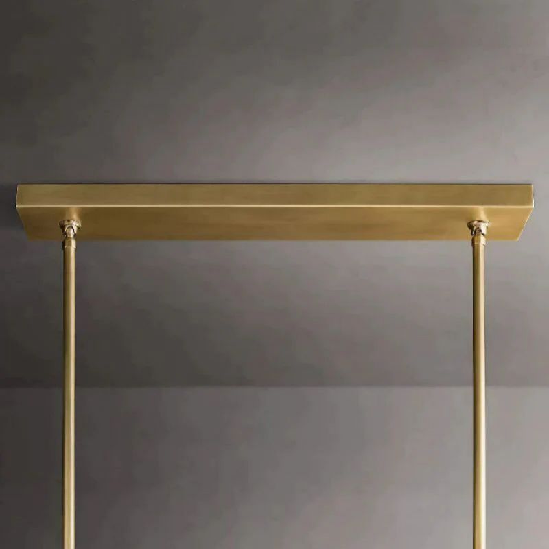 Cristal Glass Double Linear Chandelier 60 inch detail view