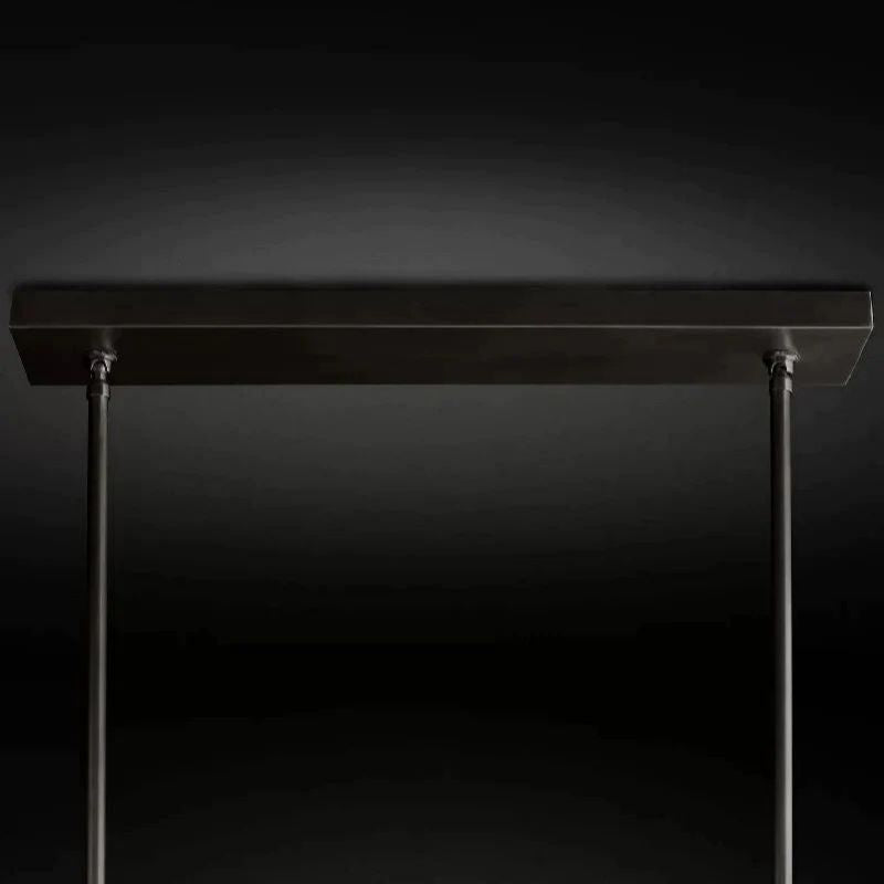 Cristal Glass Double Linear Chandelier 60 inch detail view