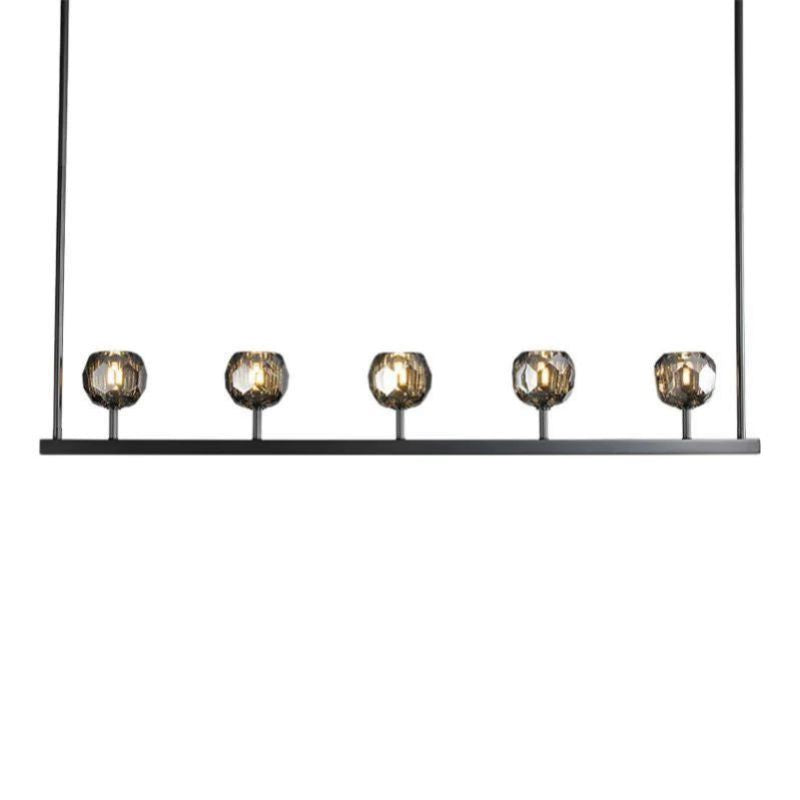 Cristal Glass Linear Chandelier 48 inch detail view