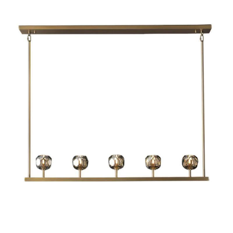Cristal Glass Linear Chandelier 48 inch detail view