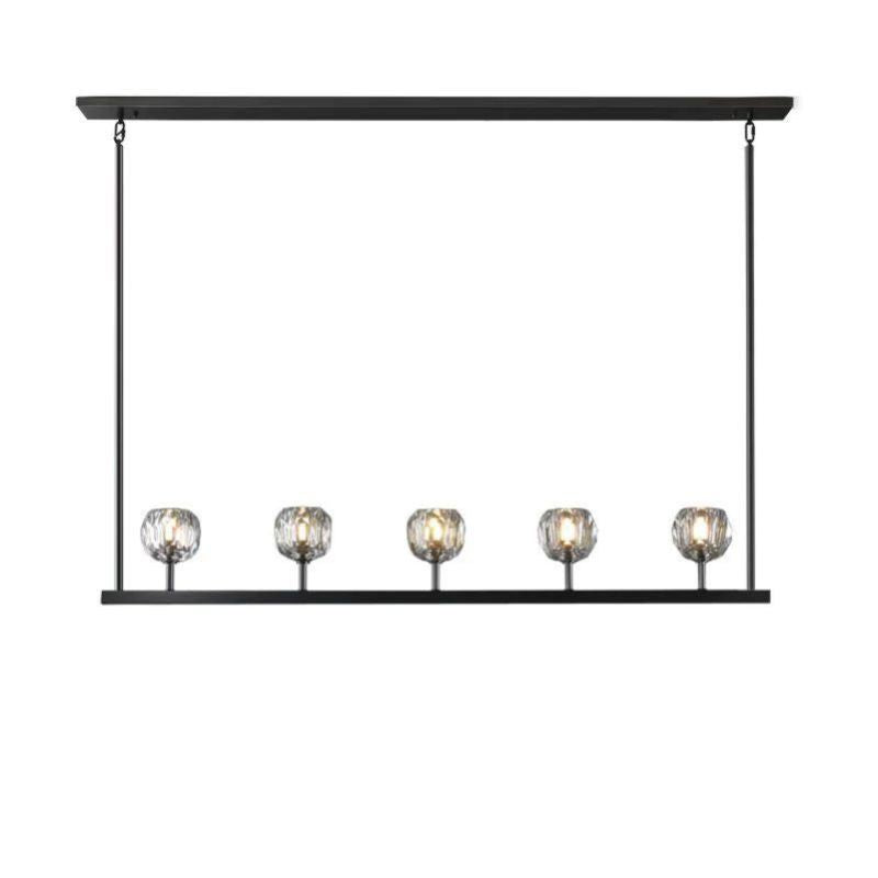 Cristal Glass Linear Chandelier 48 inch detail view