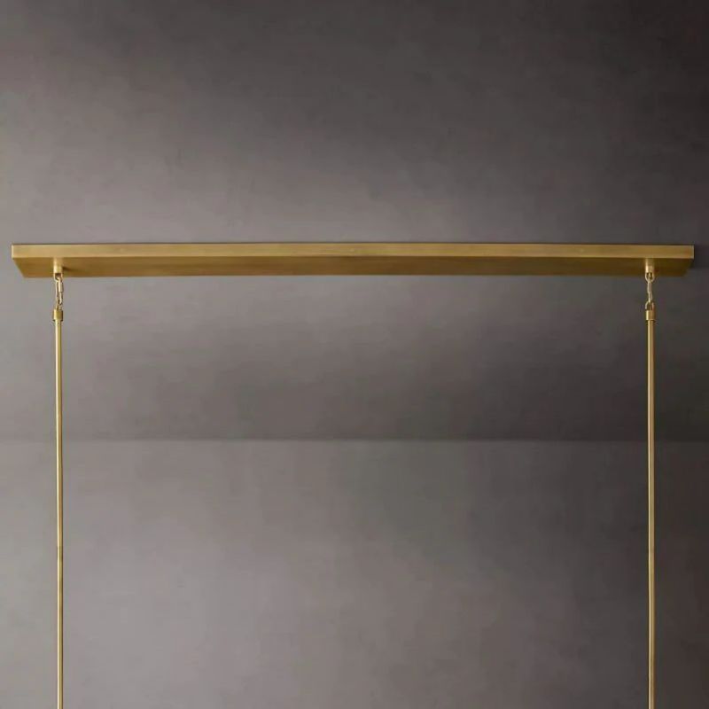 Cristal Glass Linear Chandelier 48 inch detail view