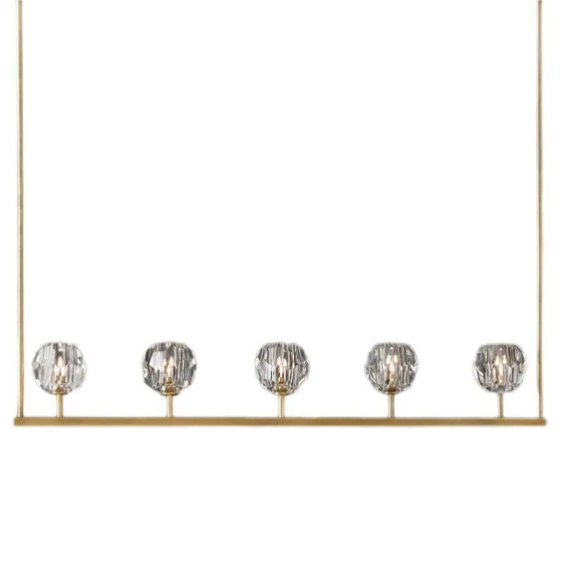 Cristal Glass Linear Chandelier 48 inch detail view