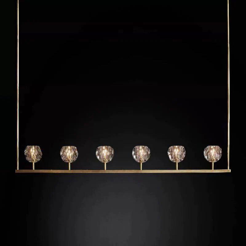 Cristal Glass Linear Chandelier 60 inch main view