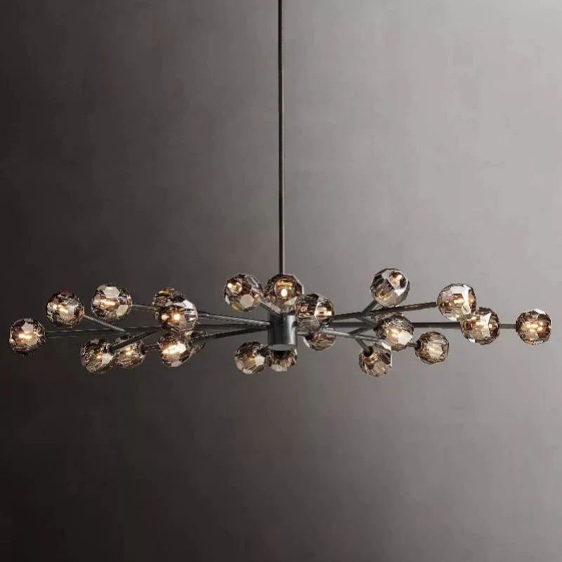 Cristal Glass Oval Chandelier 72 inch detail view