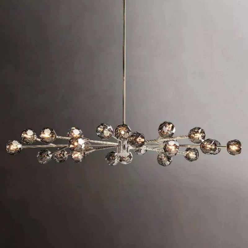 Cristal Glass Oval Chandelier 72 inch detail view