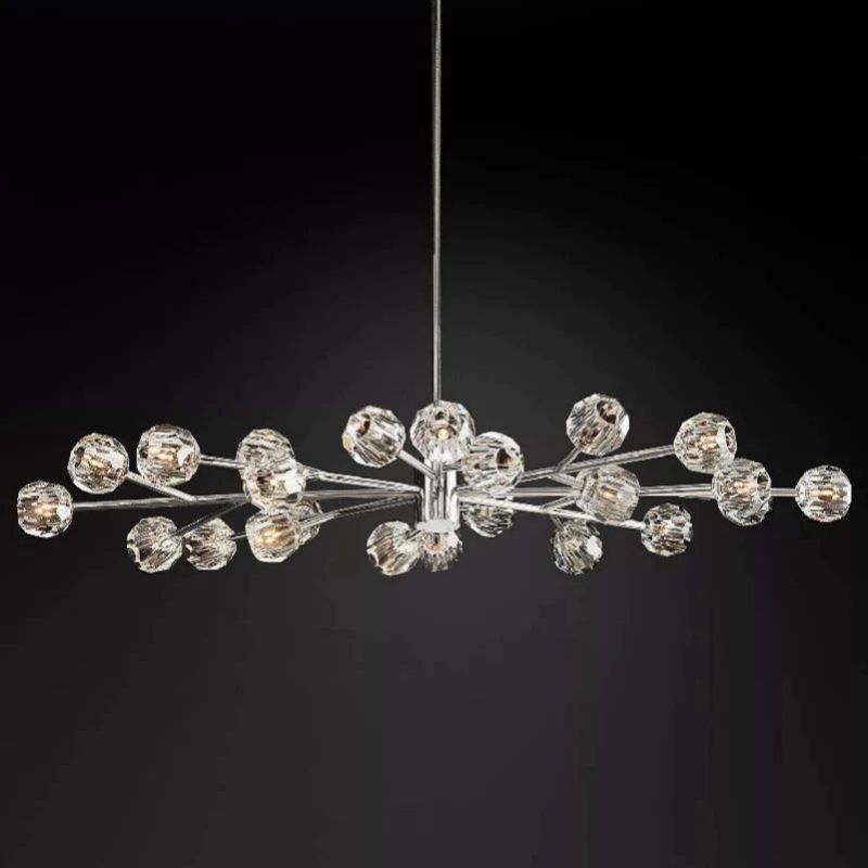 Cristal Glass Oval Chandelier 72 inch detail view