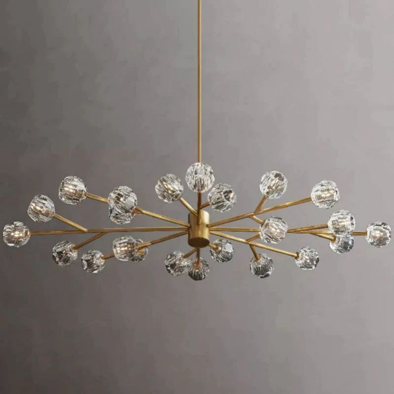 Cristal Glass Oval Chandelier 72 inch detail view