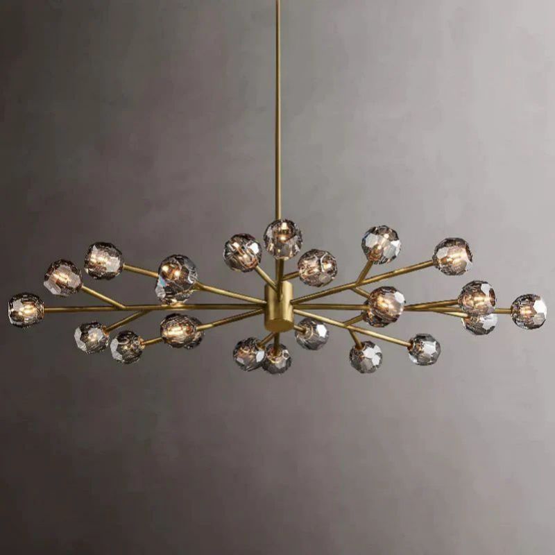 Cristal Glass Oval Chandelier 72 inch detail view